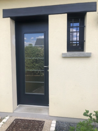 Porte entrée Alu vitrée